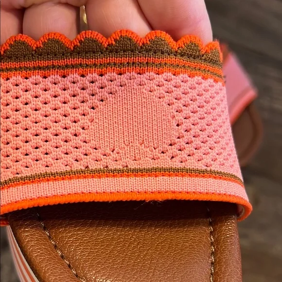 Kate Spade Highrise Platform Vibrant Pink and Orange Sandals - Picture 3 of 5